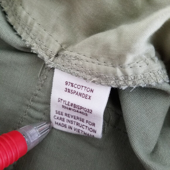 Blu Pepper Shorts Womens Large Green High Rise Mom Belted Cuffed Hem - Picture 12 of 14